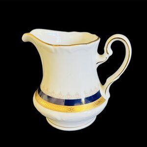 Vintage Winterling Roslau Bavaria Germany WIG588 Cobalt Blue Band Brown Filigree